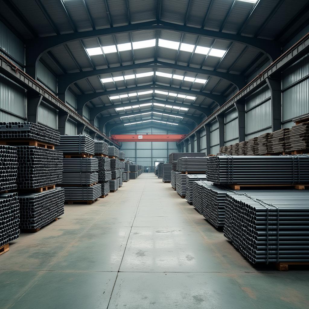 Kho hàng thép hộp của HSD Việt Nam sẵn sàng phục vụ công trình